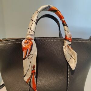 Gray Mini Tote Top Handle Satchel Crossbody Bag